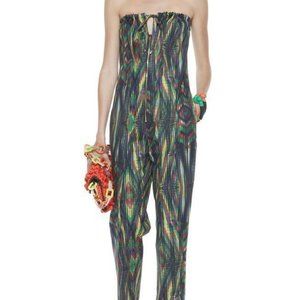 M MISSONI ONE PIECE POCKET BALLOON SHAPE ZIP JUMPSUIT DIGITAL IKAT ITALY 40